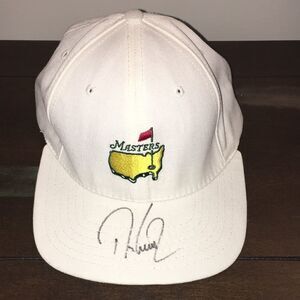 Retro white signed Davis Love III caddie model Masters Augusta National Cap Hat